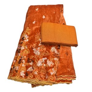 aso ebi orange adorable velvet