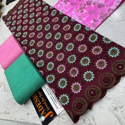 Tripple Star Voile Burgundy